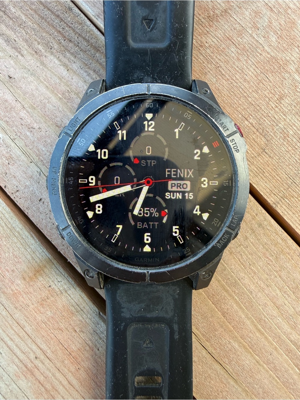 garmin Fenix Pro Smartwatch - black with red accents